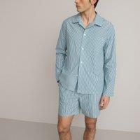 Striped Cotton Short Pyjamas with Long Sleeves