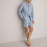 Cotton Chambray Short Pyjamas with Long Sleeves