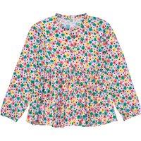 Floral Print Draping Shirt with Long Sleeves
