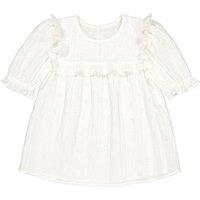 Cotton Broderie Anglaise Blouse with Ruffles and Short Sleeves