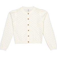 Cotton Buttoned Cardigan in Fine Detailed Knit