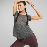 Favourite Heather Cat Gym T-Shirt with Logo Print and Crew Neck