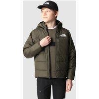 Reversible Hooded Padded Jacket with Logo Print