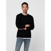 Panter Life Cotton Jumper in Structured Knit with Crew Neck