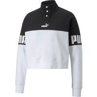 Power Colour Block Sweatshirt in Cotton Mix with Buttoned Collar