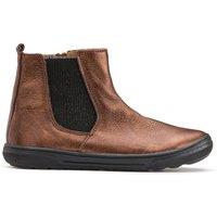 Kids Metallic Ankle Boots in Leather with Zip Fastening