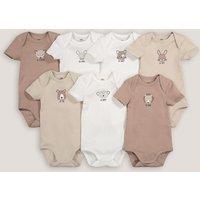 Pack of 7 Bodysuits in Cotton with Short Sleeves