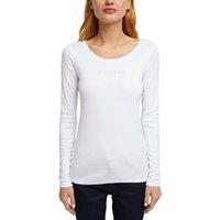 Logo Print Cotton T-Shirt with Long Sleeves