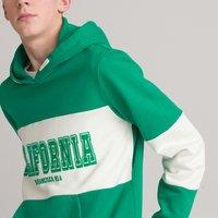 Slogan Print Hoodie in Cotton Mix