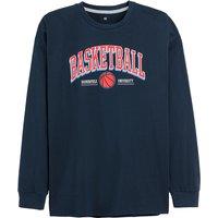 Printed Cotton Oversized T-Shirt with Long Sleeves