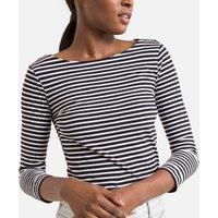 Striped Cotton T-Shirt with Long Sleeves