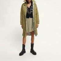 Mid-Length Padded Jacket with Press-Stud Fastening