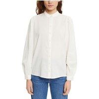 Cotton Mix Blouse with Mandarin Collar