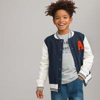 Reversible Fleece Bomber Jacket in Cotton Mix with Press-Stud Fastening