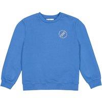 Cotton Mix Fleece Sweatshirt with Skateboard Print on the Back and Crew Neck