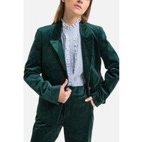 Cotton Velvet Blazer with Pockets