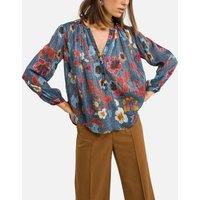 Floral Print V-Neck Blouse
