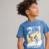 BMX Print Cotton T-Shirt with Crew Neck