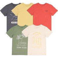 Pack of 5 T-Shirts in Cotton with Crew Neck