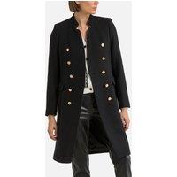 Wool Mix Long Coat with Buttons