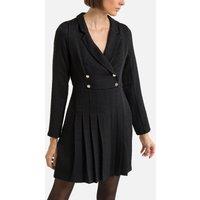 Mock 2-in-1 Dress with Pleated Skirt