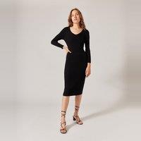V-Neck Bodycon Midi Dress