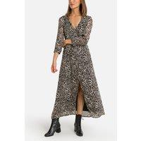 Printed Midaxi Dress with 3/4 Length Sleeves