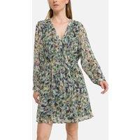 Printed Mini Dress with V-Neck