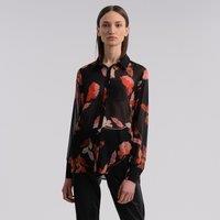 Floral Sheer Draping Blouse