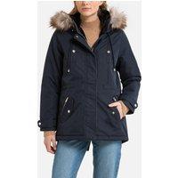 Mid-Length Hooded Coat with Zip Fastening