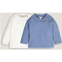 Pack of 2 T-Shirts with Long Sleeves in Cotton Waffle