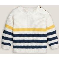 Striped Cotton Jumper with Crew Neck