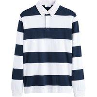 Striped Cotton Polo Shirt with Long Sleeves
