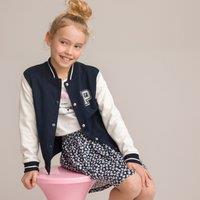Sequined Fleece Bomber Jacket with Text Print on Back