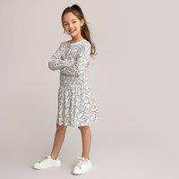 Floral Print Cotton Dress with Long Sleeves