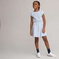 Floral Print Cotton Dress with Short Sleeves