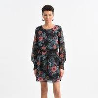Floral Balloon Sleeve Dress