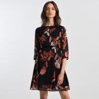 Printed Mini Dress with Long Sleeves