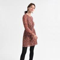 Printed Mini Dress with Long Sleeves