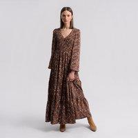 Floral Print Maxi Dress with V-Neck