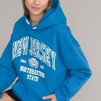 Oversized Varsity Hoodie in Cotton Mix