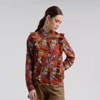 Floral Print Ruffle Blouse