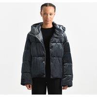 Buttoned Padded Puffer Jacket with Hood