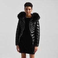 Hooded Padded Jacket with Faux Fur Trim