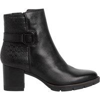 Leather Dual Fabric Ankle Boots with Block Heel