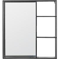 65cm Black Mirror with Shelf