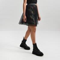 Printed Voile Mini Skirt with Pleats