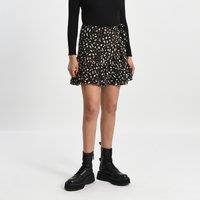 Animal Print Mini Skirt with Ruffles