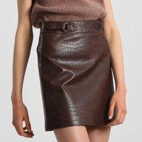 Snake Print Mini Skirt in Faux Leather