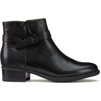 Leather Buckle Ankle Boots with Flat Heel